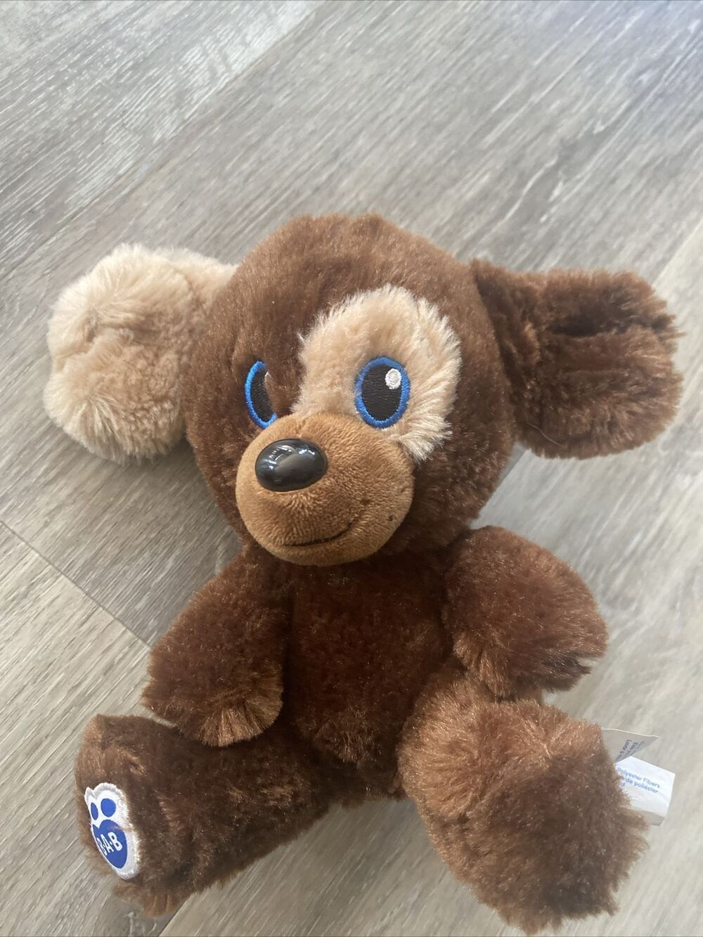 Build A Bear Brown Puppy Dog Blue Eyes Plush Stuffed Animal Toy 7"